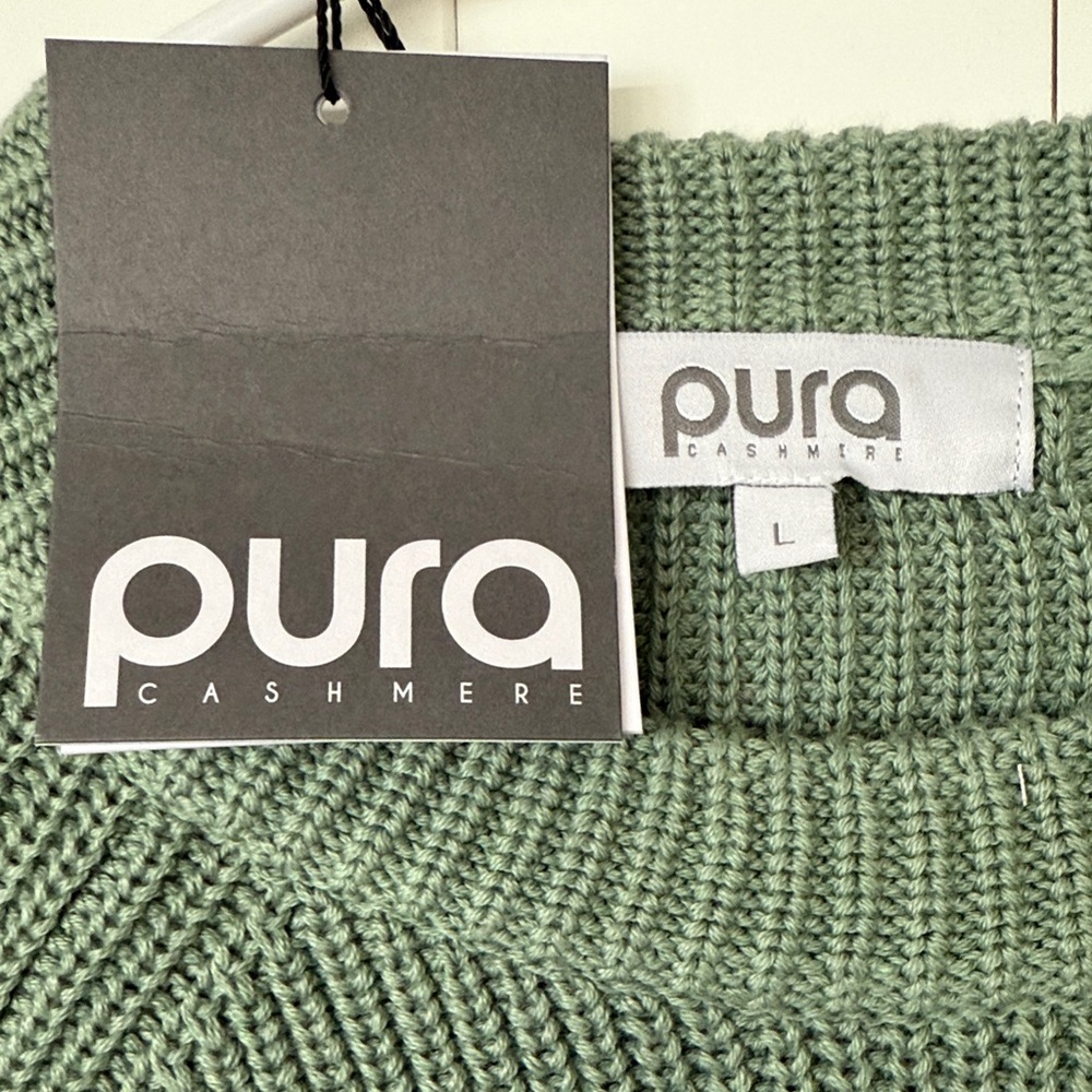 Pura Cashmere Sage Knit Sweater - Picture 2 of 4